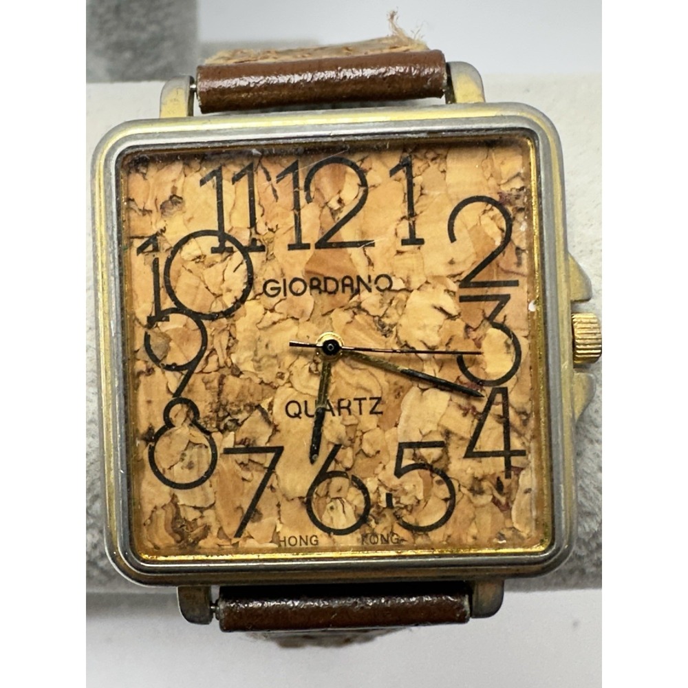 Giordano New Battery Rare Cork Ladies Watch 36MM 7.5" Vintage M53‎